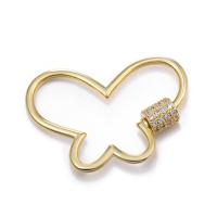 Brass Carabiner Key Ring, Butterfly, more colors for choice, nickel, lead & cadmium free, 2.4*33mm, 1PC/Bag, Sold By Bag