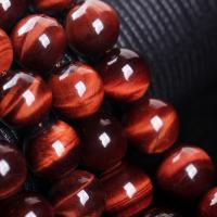 Natural Stone, with Tiger Eye, polished, red, 6mm-20mm, Sold By Strand