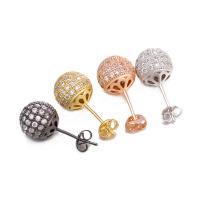 Brass Stud Earring, plated, micro pave cubic zirconia & for woman, more colors for choice,  6*17mm, 1/Pair, Sold By Pair