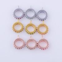 Brass Bail Beads, Round, plated, DIY & micro pave cubic zirconia, more colors for choice, 9*12mm, Sold By PC