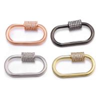 Brass Carabiner Key Ring, plated, fashion jewelry & micro pave cubic zirconia & for woman, more colors for choice, nickel, lead & cadmium free, 28x16mm, Sold By PC