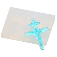 DIY Epoxy Mold Set, Silicone, Cross, plated, durable, white, 66x47mm, Sold By PC
