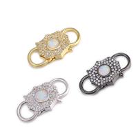 Brass Carabiner Key Ring, plated, DIY & micro pave cubic zirconia, more colors for choice, 13x26mm, 5PCs/Lot, Sold By Lot