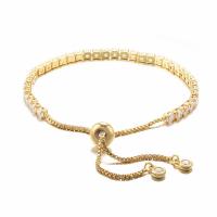 Cubic Zirconia Micro Pave Brass Bracelet, plated, Adjustable & micro pave cubic zirconia & for woman, more colors for choice, 260x3mm, 10Strands/Lot, Sold By Lot