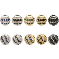 Cubic Zirconia Micro Pave Brass Beads Round plated DIY & micro pave cubic zirconia Approx 2mm Sold By Lot