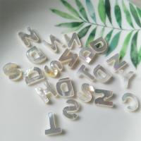 Perles en coquillage blanc naturel, coquille, Lettre d’alphabet, envoyé au hasard & DIY, blanc, 10x8mm, 10PC/lot, Vendu par lot
