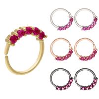 Brass Huggie Hoop Earring, plated, micro pave cubic zirconia & for woman, more colors for choice, 13x2.60x14mm, 10Pairs/Lot, Sold By Lot