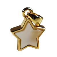 Shell Pendants, Star, 18K gold plated, DIY, metallic color plated, 10.20x2.60mm, 10PCs/Lot, Sold By Lot