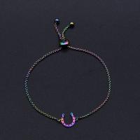 Stainless Steel Jewelry Bracelet Multicolor with Horseshoes Charms plated fashion jewelry & for woman Sold By Strand
