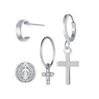 Zinklegierung Ohrring-Set, Stud Ohrring & Ohrring, plattiert, 4 Stück & Modeschmuck & für Frau, frei von Nickel, Blei & Kadmium, verkauft von setzen