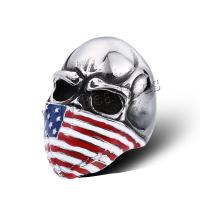Titanium Steel Finger Ring Skull & enamel Sold By PC