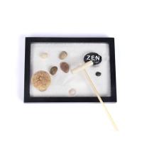 Middle Density Fibreboard Zen Sandbox Ornament, Square, half handmade, for home and office, black, 150x110x10mm, Sold By PC