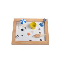 Pine Zen Sandbox Ornament Square half handmade for home and office Sold By PC