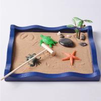 Three-ply board Zen Sandbox Ornament Square half handmade for home and office Sold By PC