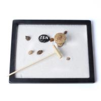 Płyta pilśniowa o średniej gęstości Ornament piaskownicy Zen, Kwadrat, pół ręcznie, do domu i biura, czarny, 215x170x10mm, sprzedane przez PC