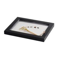 Middle Density Fibreboard Zen Sandbox Ornament, Square, half handmade, for home and office, black, 243x197x21mm, Sold By PC