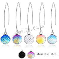 Resin Earring Stainless Steel with Resin plated fashion jewelry & for woman Sold By Pair