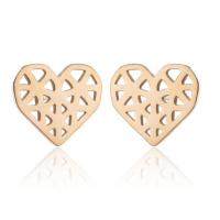 Stainless Steel Stud Earrings Heart plated fashion jewelry & for woman Sold By Pair
