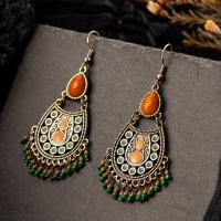 Tibetan Style Drop Earrings, with Seedbead, plated, fashion jewelry & for woman, more colors for choice, nickel, lead & cadmium free, 30x65mm, Sold By Pair