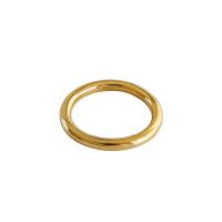 Cеребряное кольцо, 925 пробы, Круглая, плакирован золотом, разный размер для выбора & Женский, 2.20mm, размер:4-7.5, продается PC