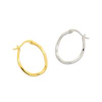 925 Sterling Silver Huggie Hoop Earring, Round, plated, Korean style & for woman, more colors for choice, 17x23mm, Sold By Pair