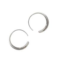 925 Sterling Silver Huggie Hoop Earring Round plated with plastic earnut & Korean style & for woman 3mm 21mm Sold By Pair