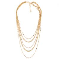 Zinc Alloy Sweater Chain Necklace Aluminum gold color plated for woman & multi-strand metallic color plated 420mm 600mm Sold Per Approx 23.62 Inch Strand