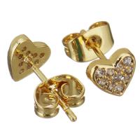 Cubic Zirconia Micro Pave Brass Earring, plated, fashion jewelry & for woman & with cubic zirconia, nickel, lead & cadmium free, 6x6mm, 10Pairs/Lot, Sold By Lot