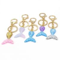 Zinc Alloy Key Clasp with Resin Mermaid tail gold color plated DIY nickel lead & cadmium free Sold By PC