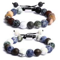 Gemstone Bracelets, Natural Stone, Round, Unisex & adjustable, more colors for choice, 10mm, Sold Per Approx 7.5 Inch Strand