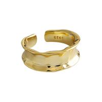 925 Sterling Silver Pljuska prst prsten, pozlaćen, prilagodljiv & za žene, više boja za izbor, 7.8mm, 16.9mm, Veličina:6.5, Prodano By PC