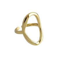 925 sterling silver Cuff finger ring, Oval, plated, justerbar & för kvinna & ihålig, fler färger för val, 23x16.8mm, 16.1mm, Storlek:5.5, Säljs av PC