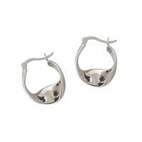 925 Sterling Silver Huggie Hoop Earring, plated, Korean style & for woman, more colors for choice, 5mm, 13mm, Sold By Pair