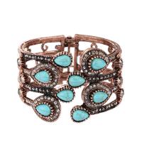 Bijoux de bracelet en alliage de zinc, avec turquoise, durable, plus de couleurs à choisir, 57mm, Vendu par PC