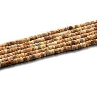Natural Picture Jasper Beads, polished, DIY, 2x4mm, Length:Approx 15.4 Inch, 2Strands/Bag, Approx 98PCs/Strand, Sold By Bag