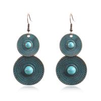 Zinc Alloy Drop Earrings antique copper color plated for woman green nickel lead & cadmium free Sold By Bag