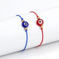 Evil Eye Jewelry Bracelet Alloy plated braided bracelet & anti-fatigue & for woman 10mm Sold By Strand