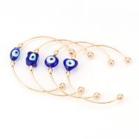 Lampword Evil Eye Jewelry Cuff Bangle with Brass Finding plated Unisex 54*1.4mm Sold By PC
