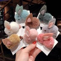 Children Hair Accessory Cloth with Plush Rabbit handmade Korean style & for children Sold By PC