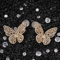 Brass Stud Earring plated fashion jewelry & for woman & with cubic zirconia nickel lead & cadmium free Sold By Pair