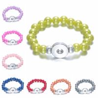 Snap Button Bracelet Plastic Pearl with Brass plated fashion jewelry & for woman 18mm Sold By PC