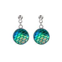 925 Sterling Silver Drop &  Dangle Earrings Silver Foil plated fashion jewelry & for woman blue Sold By Pair