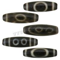 Natural Tibetan Agate Dzi Beads, plated, fashion jewelry & DIY & Buddhist jewelry, more colors for choice, 37x12x12mm, Hole:Approx 2.5mm, Sold By PC