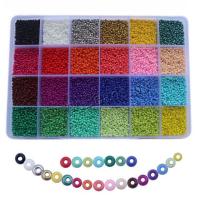 Szkło Koralik, ze Seedbead, Glazurowane, DIY, dostępnych więcej kolorów, 192x130x23mm,2mm,1mm, 5skrzynki/wiele, sprzedane przez wiele