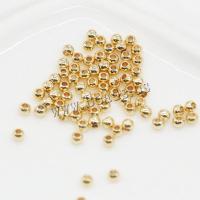 Brass Jewelry Beads, Round, plated, DIY & different size for choice, golden, 2-3mm,, 1000PCs/Bag, Sold By Bag