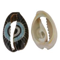 Naturlige Printing Shell Perler, forgyldt, Bæredygtig & mode smykker, 14x22x7mm, Solgt af PC