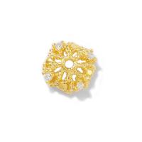 Messing Perlenkappe, vergoldet, DIY & Micro pave Zirkonia, frei von Nickel, Blei & Kadmium, 7x7mm, Bohrung:ca. 1mm, 10PCs/Menge, verkauft von Menge