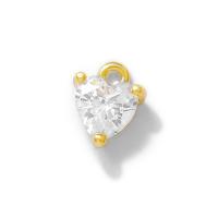 Латунные подвески-сердце, Латунь, плакированный настоящим золотом, DIY & инкрустированное микро кубического циркония, не содержит никель, свинец, 6x8mm, отверстие:Приблизительно 1mm, 10ПК/Лот, продается Лот
