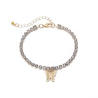 Zinc Alloy Bracelet with 1.96 inch extender chain plated for woman & with rhinestone 13mm Sold Per Approx 6.2 Inch Strand