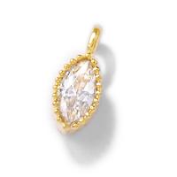 Cubic Zirconia Micro Pave Brass Pendant, durable & Mini & multifunctional & DIY & micro pave cubic zirconia, gold, nickel, lead & cadmium free, 3x6.50mm, Hole:Approx 1mm, 10PCs/Lot, Sold By Lot